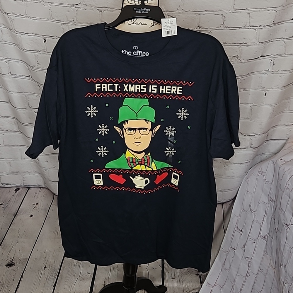 Ripple Junction The Office Ugly Christmas T-Shirt Dwight Schrute NWT Size Large
